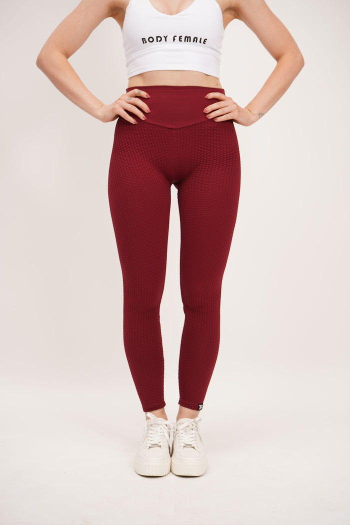Vino red scrunch Leggings