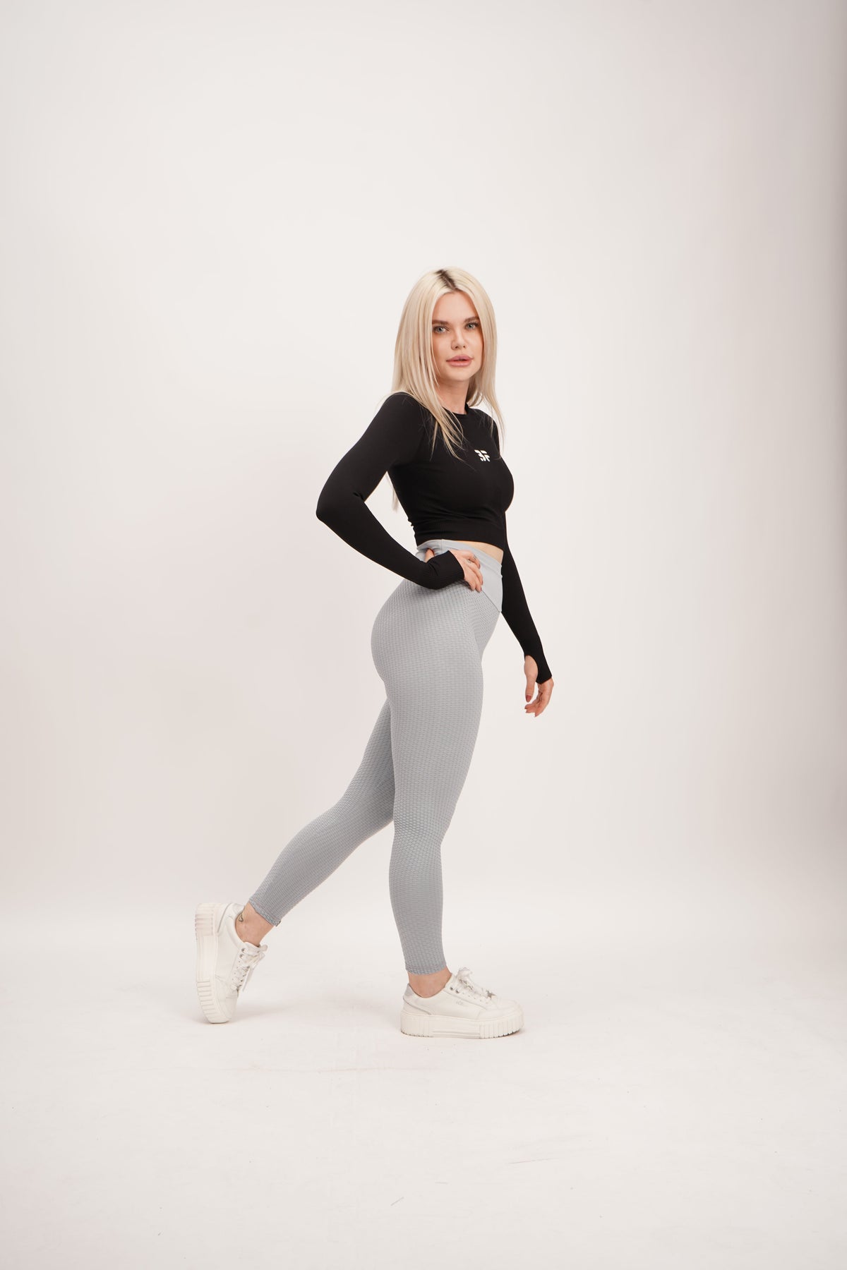 Light Grey scrunch Leggings