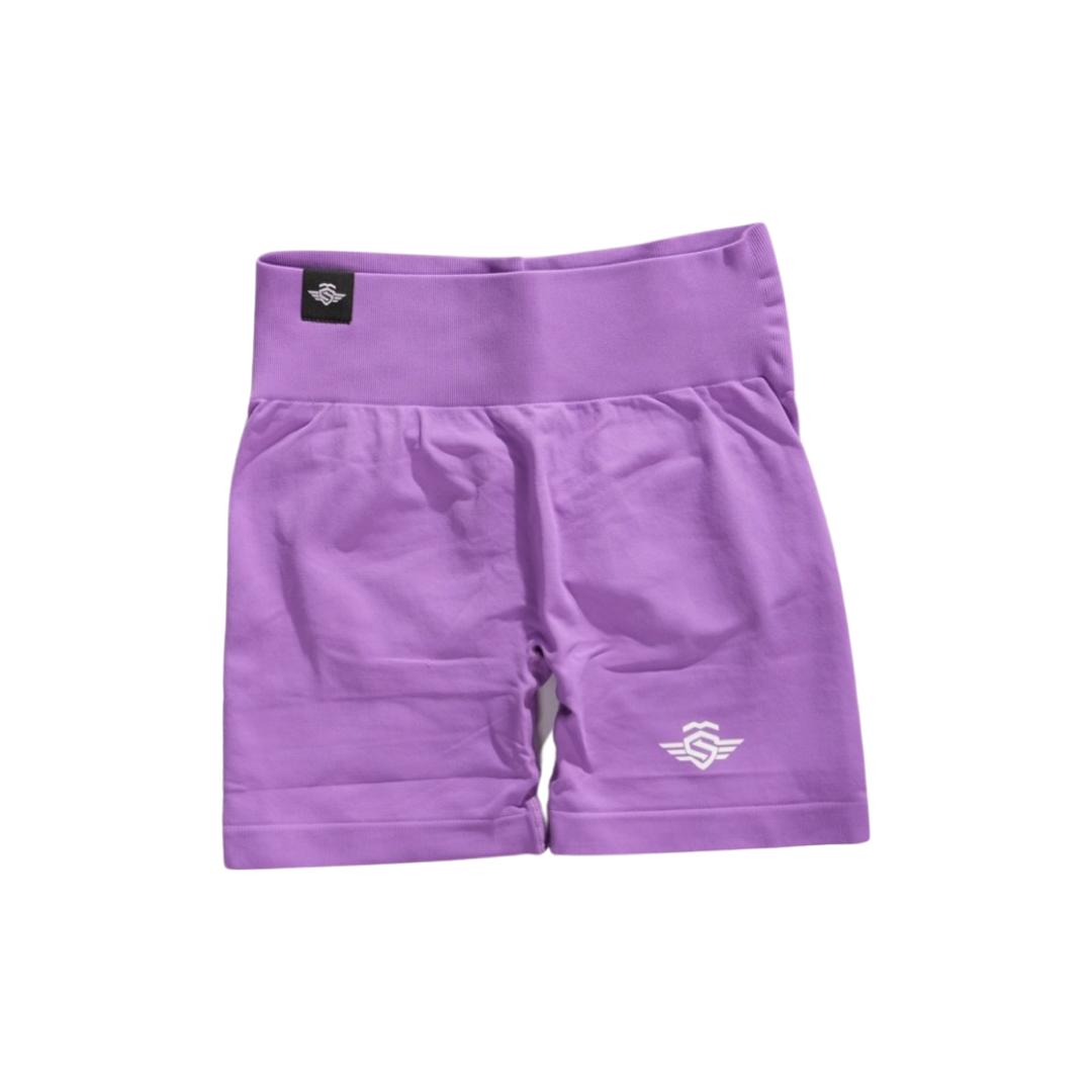 Solid purple scrunch shorts 