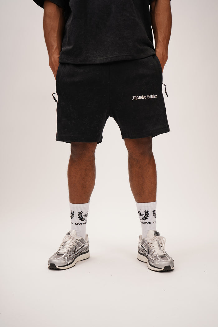 Lifestyle Acid Shorts Black – Massive Soldier Sportbekleidung