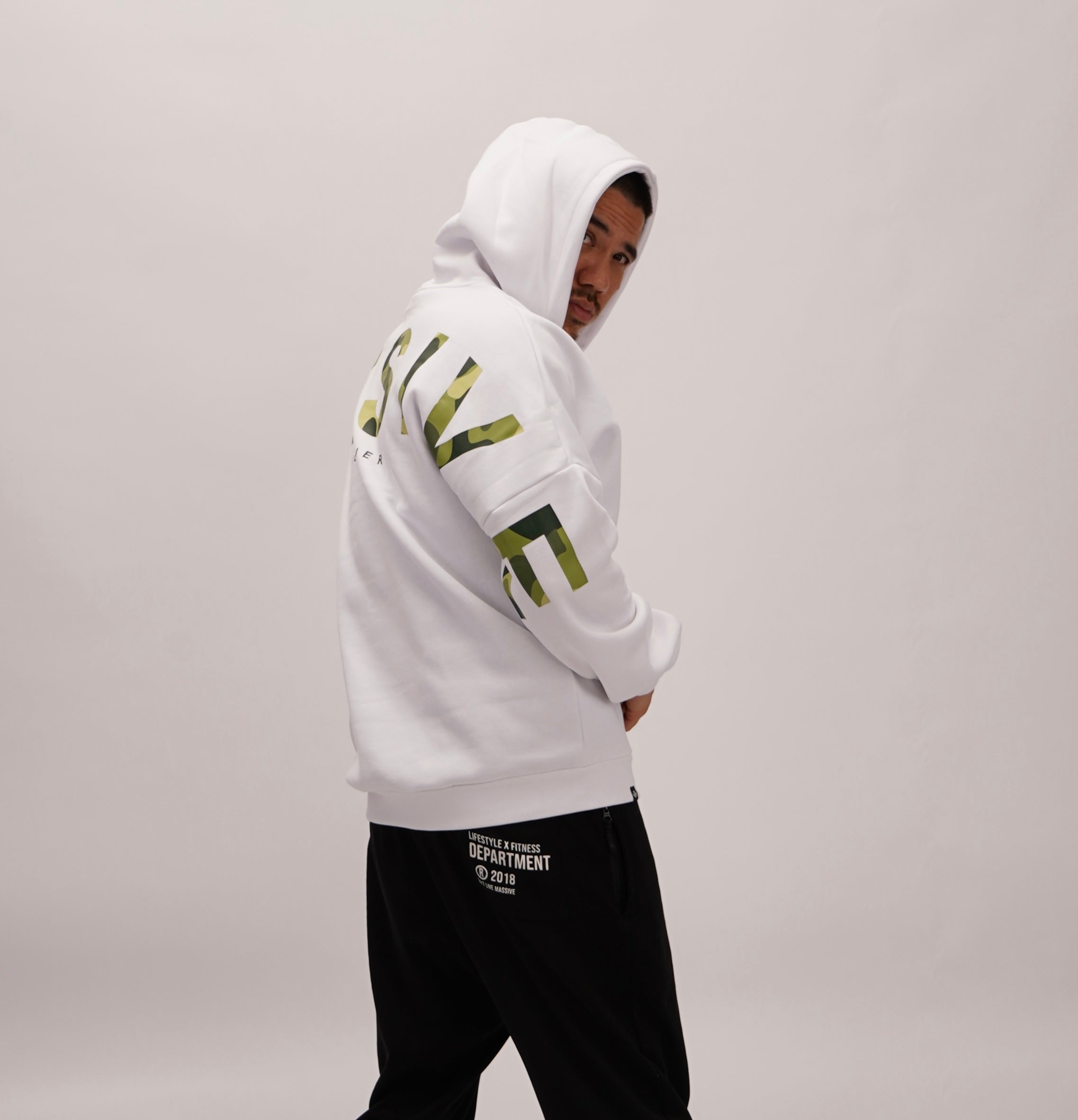 BIG MASSIVE HOODIE CAMO WHITE