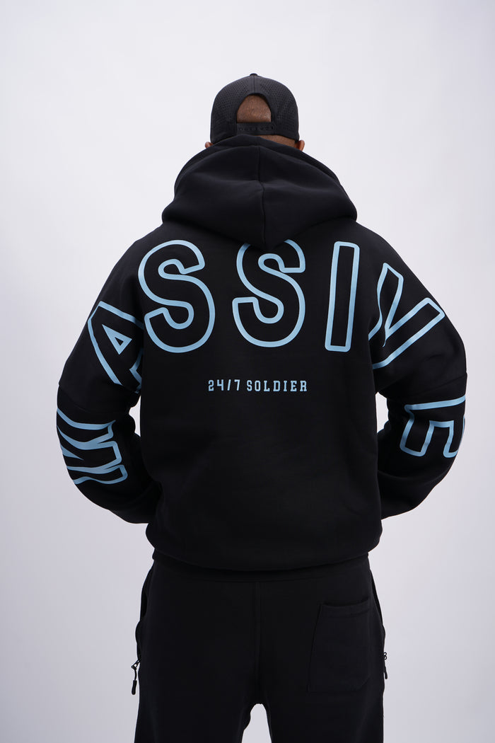 Big Massive Crazy Hoodie Mint On Black – Massive Soldier Sportbekleidung