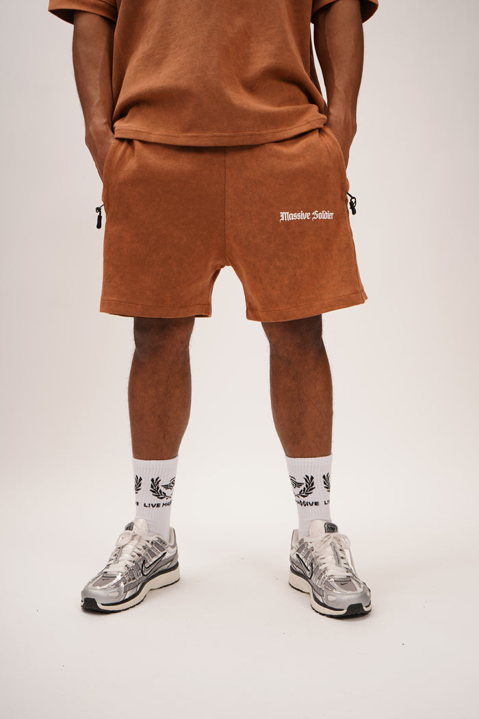 Lifestyle Acid Shorts Brown – Massive Soldier Sportbekleidung