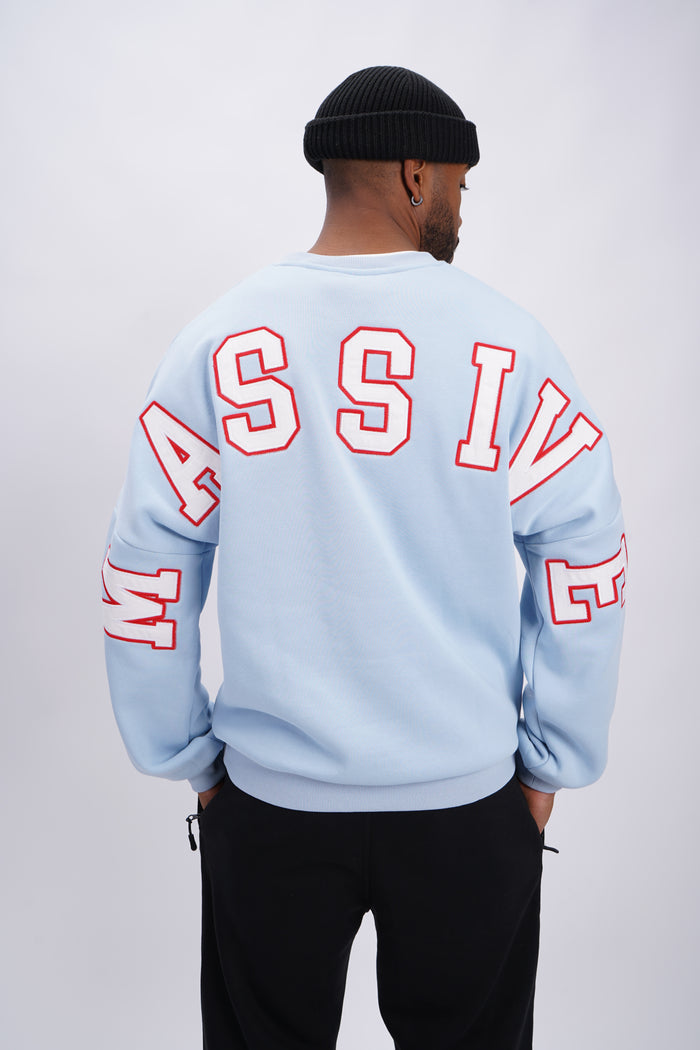 College Stick Sweater Light Blue – Massive Soldier Sportbekleidung