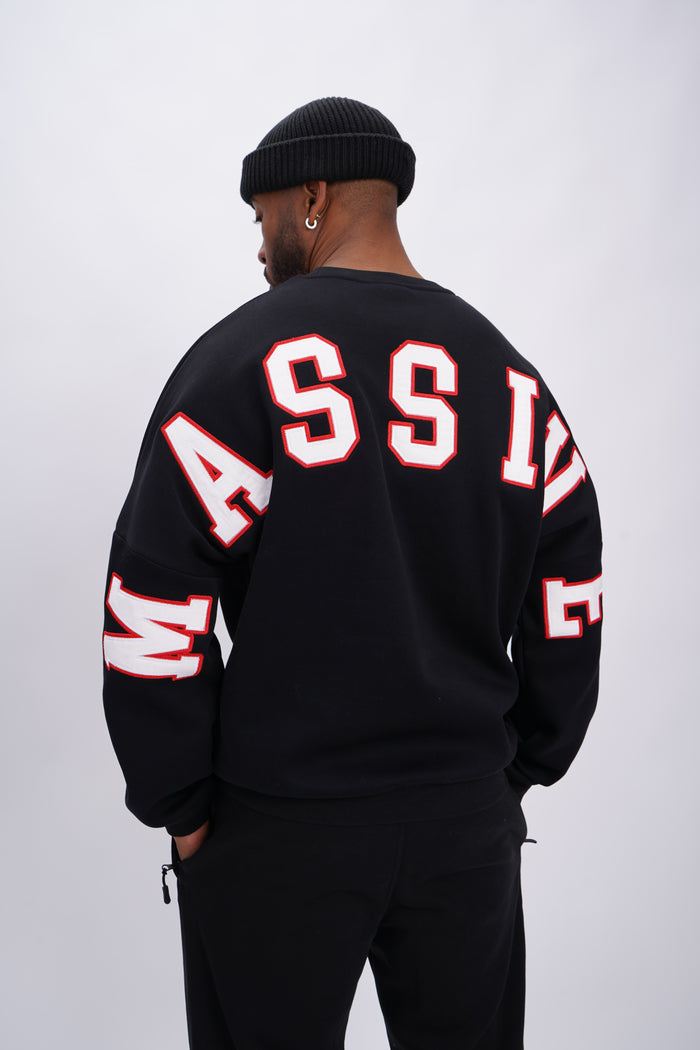 College Stick Sweater Black – Massive Soldier Sportbekleidung