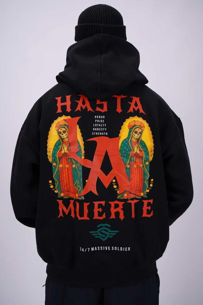 Massive Soldier Hasta La Muerte Big Print Hoodie – Massive Soldier Sportbekleidung