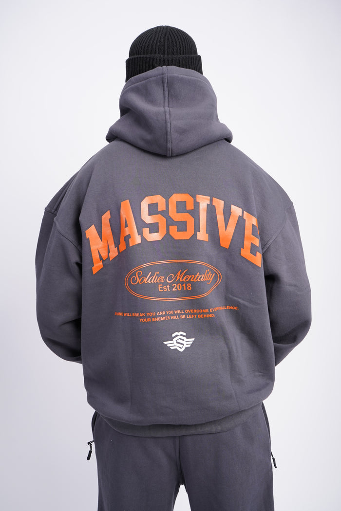 Massive Soldier Mentality Hoodie Grey Orange – Massive Soldier Sportbekleidung