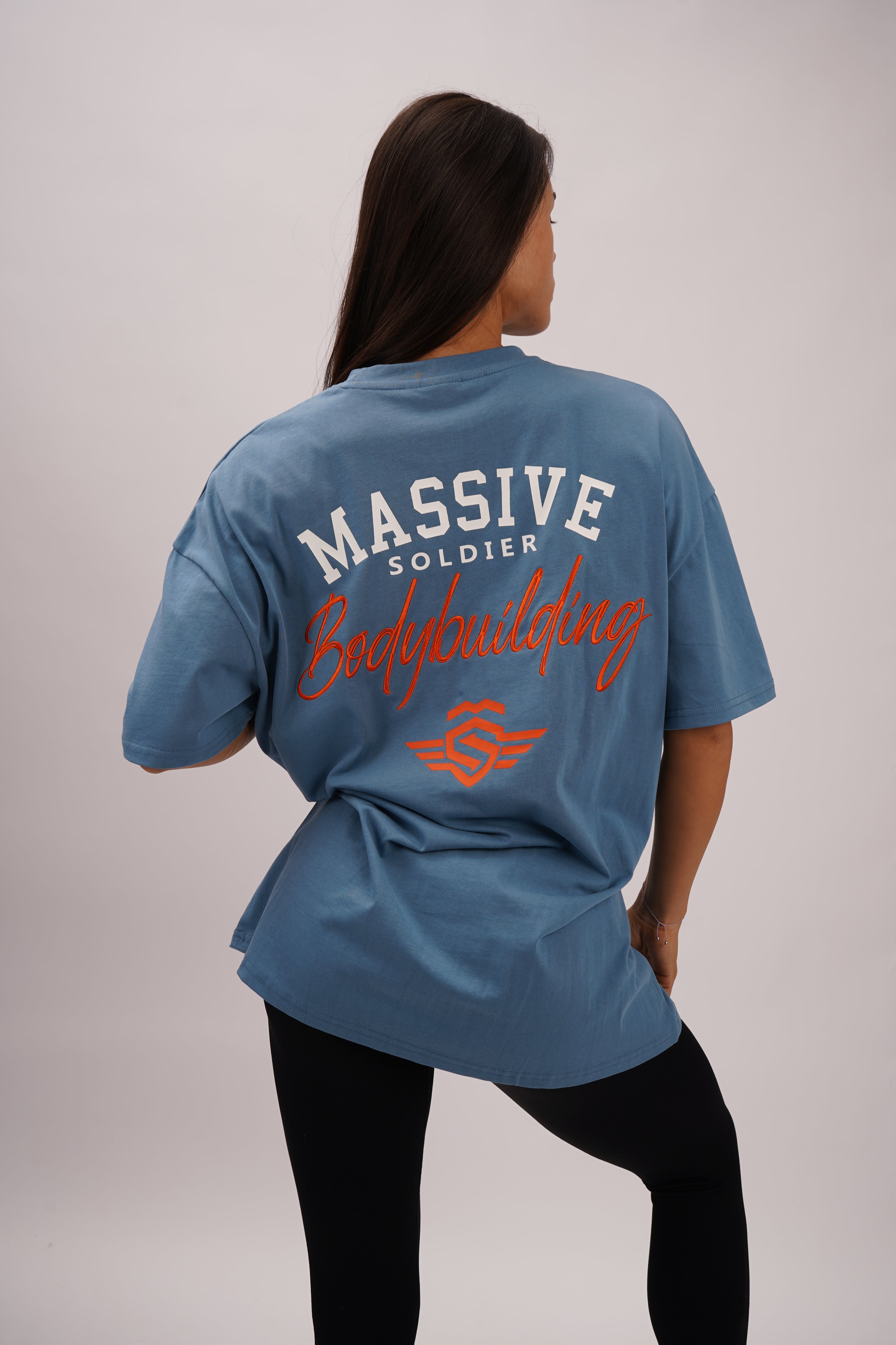 BODYBUILDING SHIRT SEA BLUE OVERSIZE