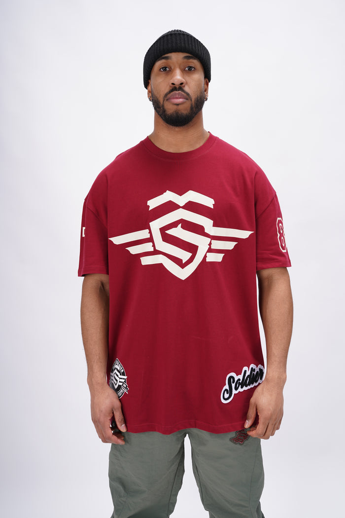 Crazy Tape Shirt Oversize Weinrot – Massive Soldier Oversize-Shirt