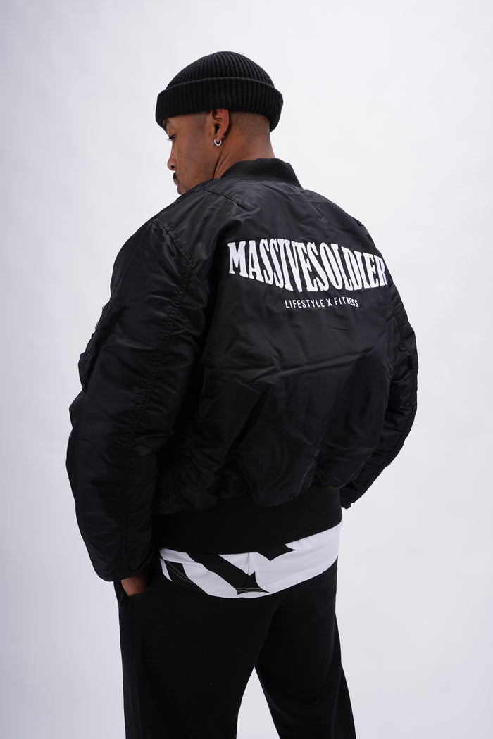 MASSIVE SOLDIER - MA-1 X Bomber Jacket by Alpha Black – Massive Soldier Sportbekleidung