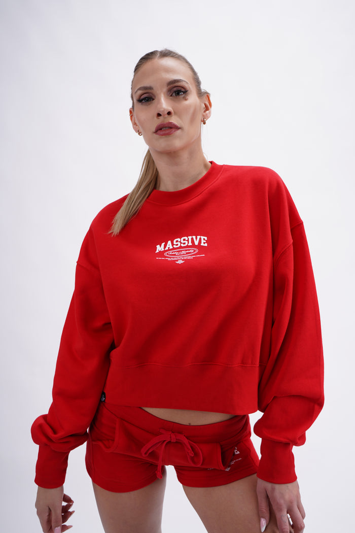 Massive Mentality SWEATER red – Massive Soldier Sportbekleidung