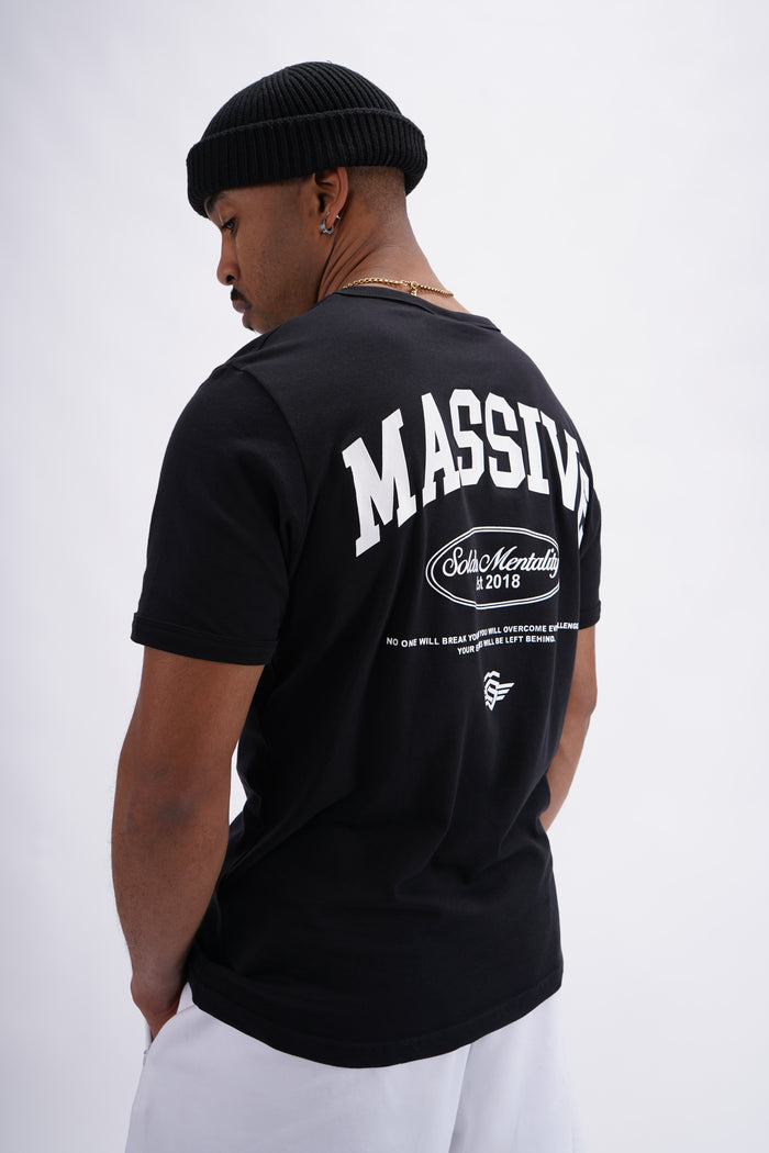 Massive Mentality Basic Slim Shirt Black & White – Massive Soldier Oversize-Shirt