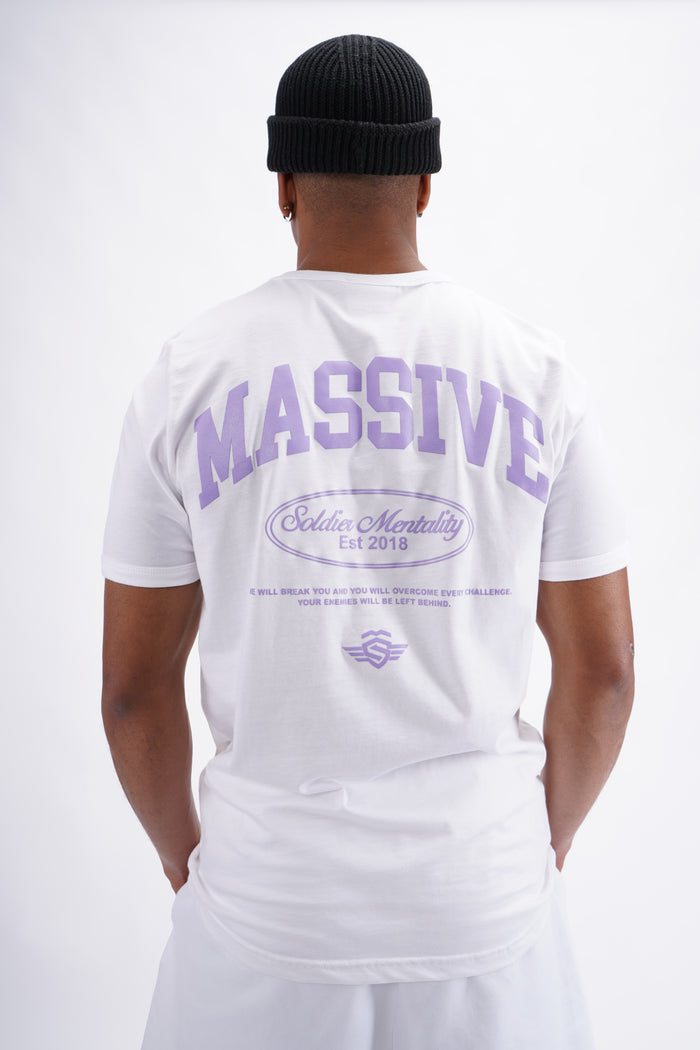 Massive Mentality Basic Slim Shirt white & purple – Massive Soldier Oversize-Shirt