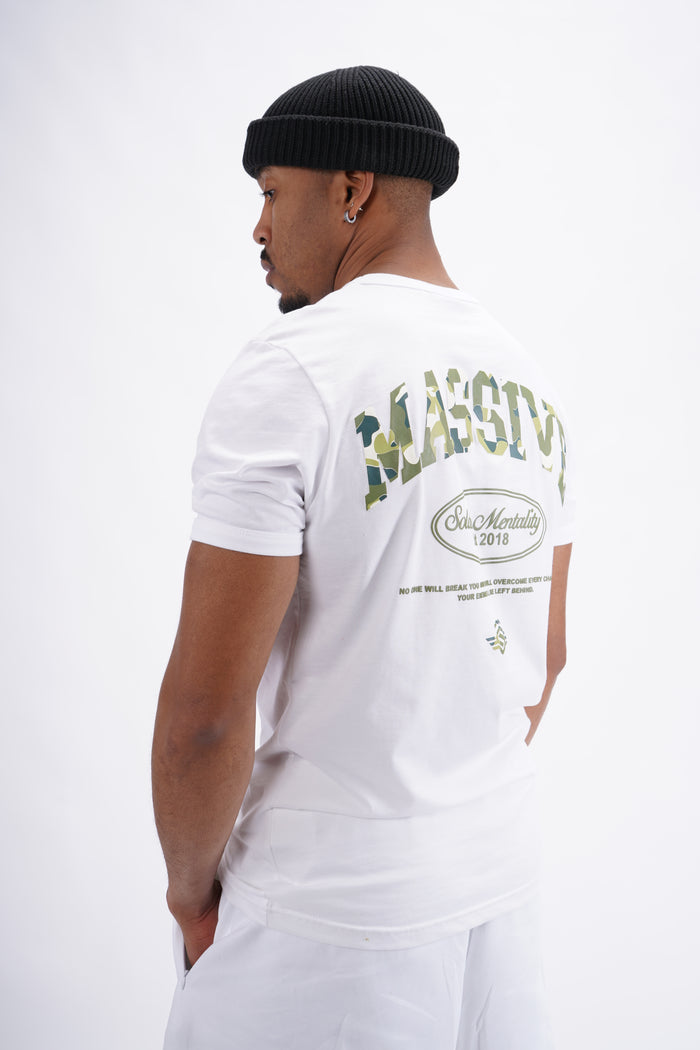 Massive Mentality Basic Slim Shirt white & camo – Massive Soldier Oversize-Shirt