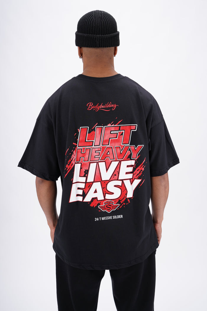 Lift Heavy Live Easy Oversize Shirt – Massive Soldier Oversize-Shirt