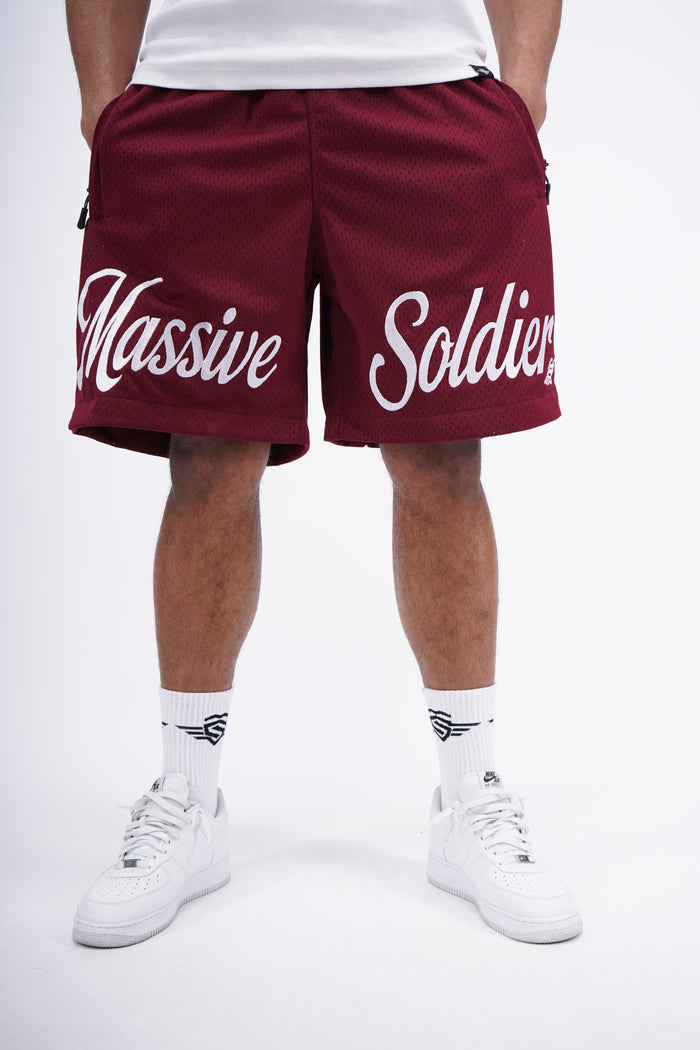 Massive Statement Mesh Shorts burgunder – Massive Soldier Sportbekleidung