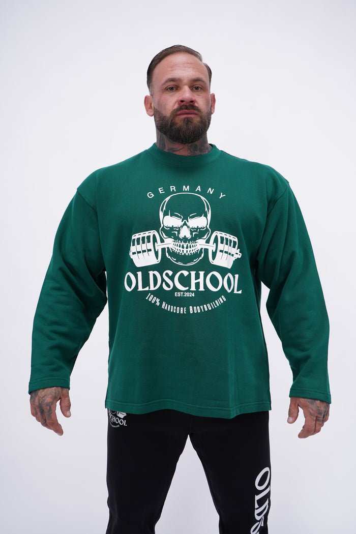 Oldschool Bodybuilding Germany Sweater Green – Massive Soldier Sportbekleidung