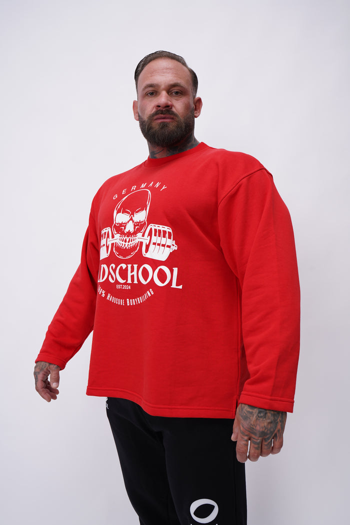 Oldschool Bodybuilding Germany Sweater Red – Massive Soldier Sportbekleidung