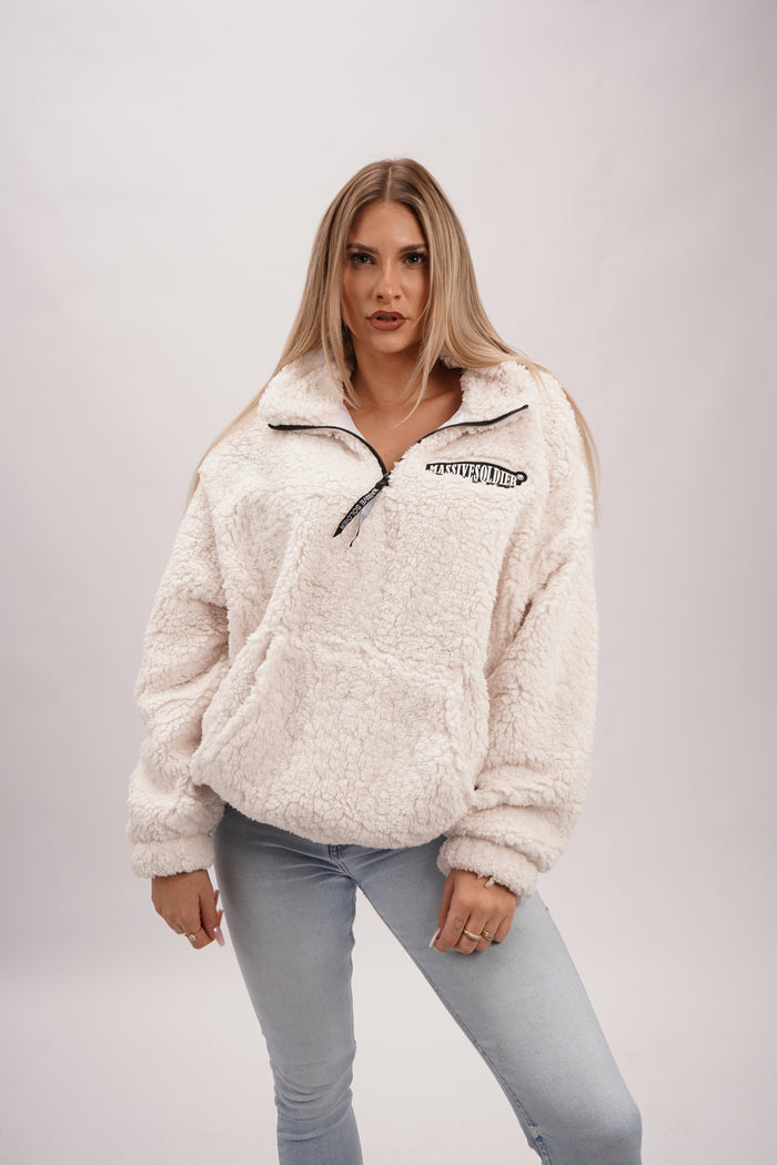 Massive Fleece Sweater White – Massive Soldier Sportbekleidung
