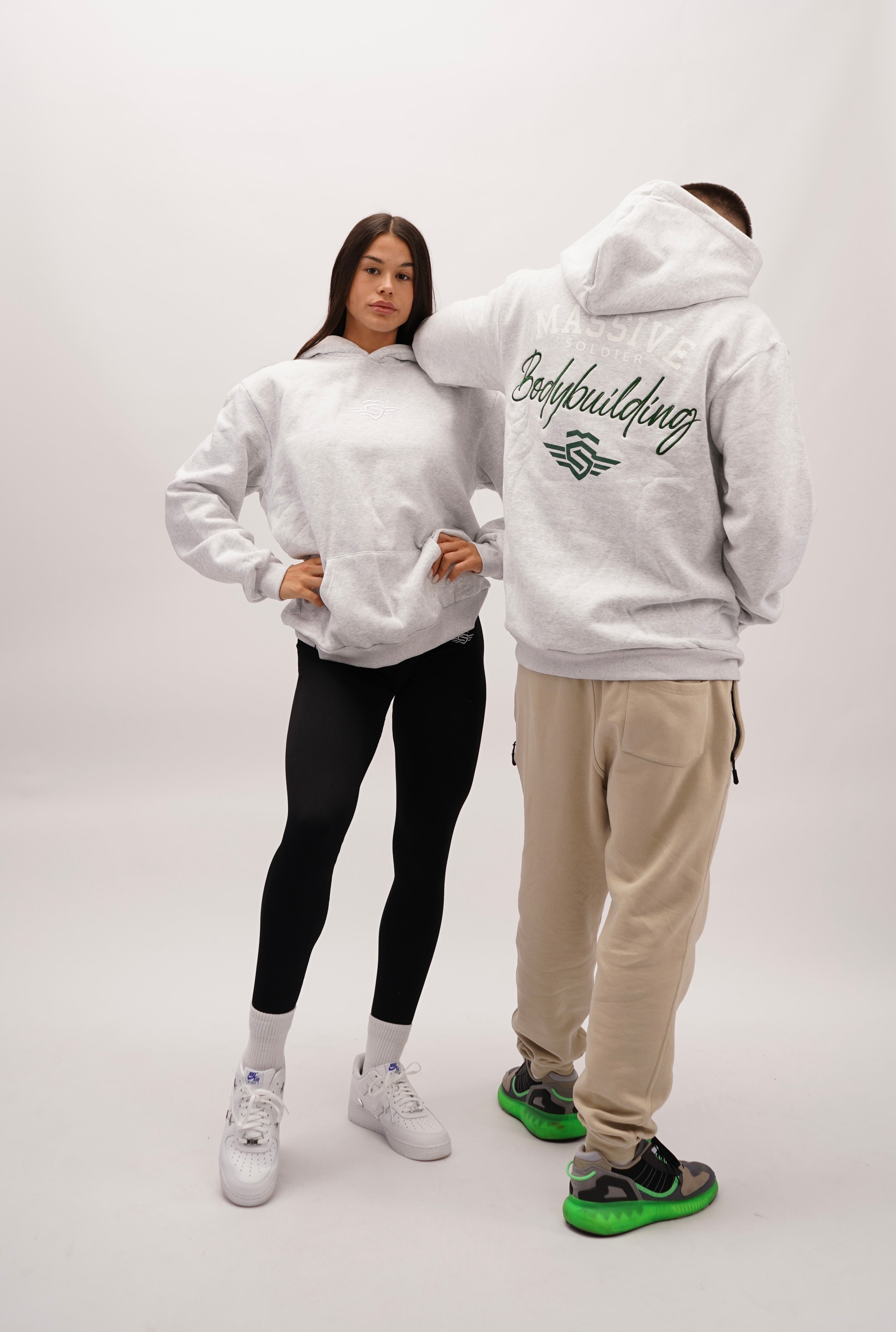 BODYBUILDING HOODIE GRAU