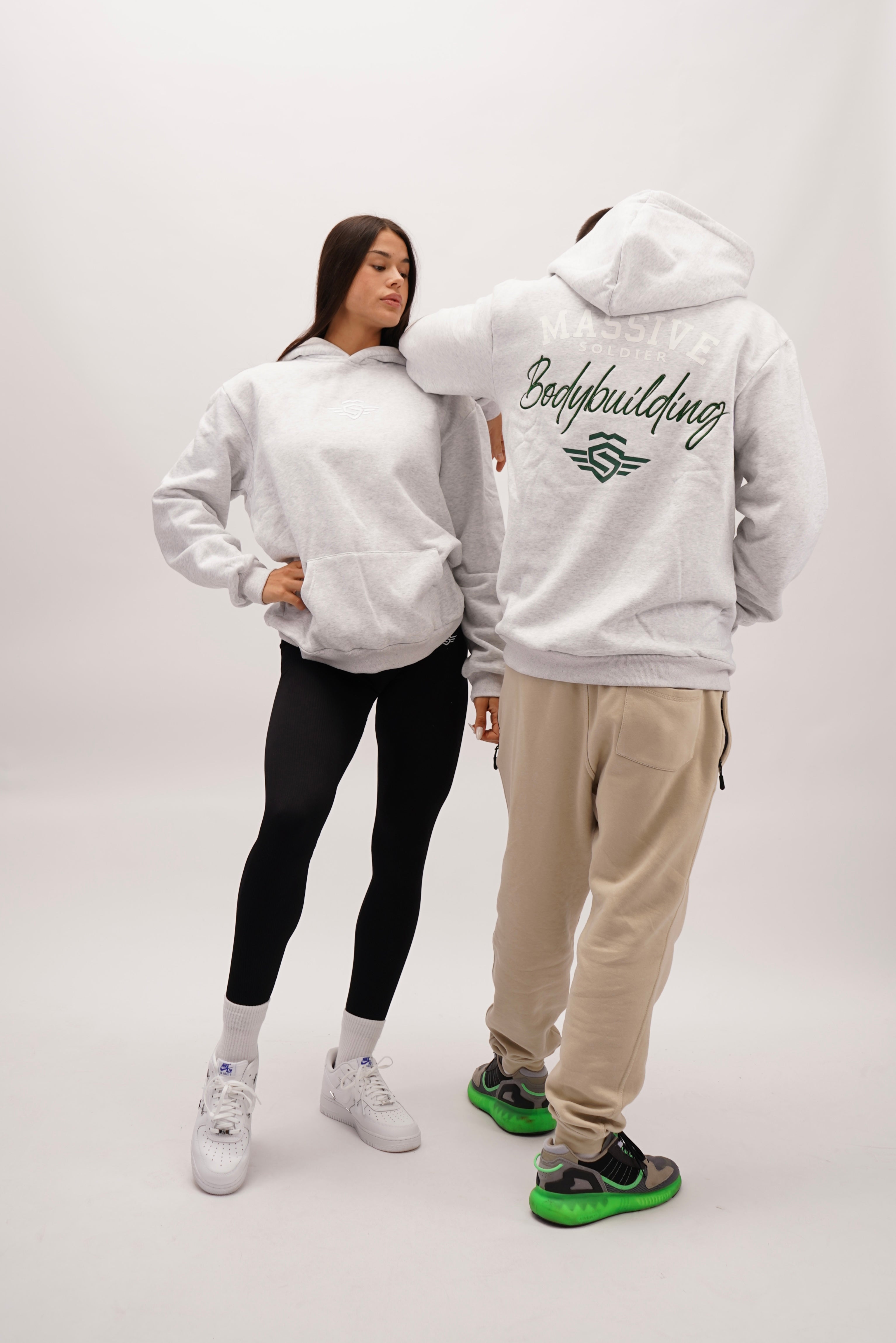 BODYBUILDING HOODIE GRAU