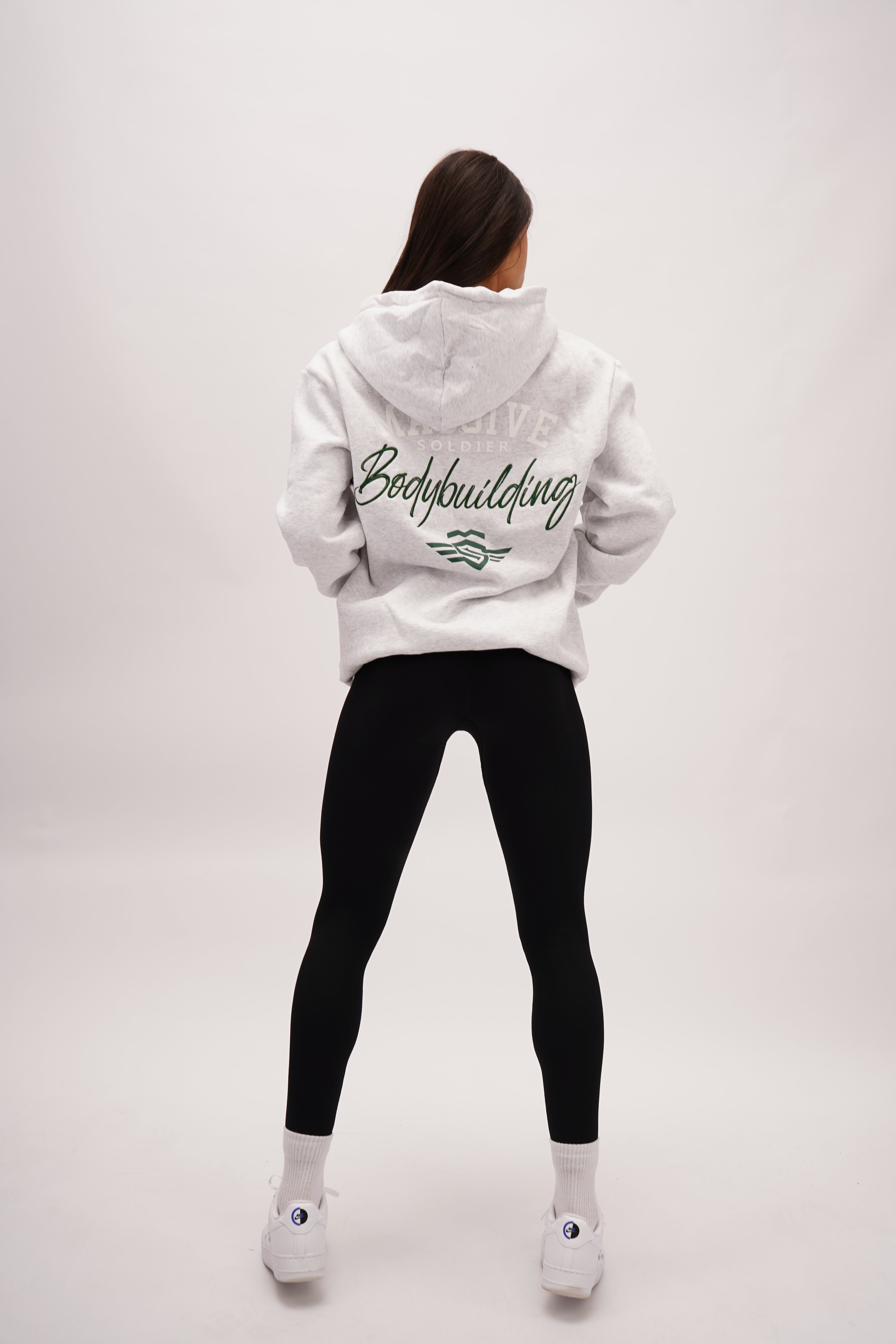 BODYBUILDING HOODIE GRAU