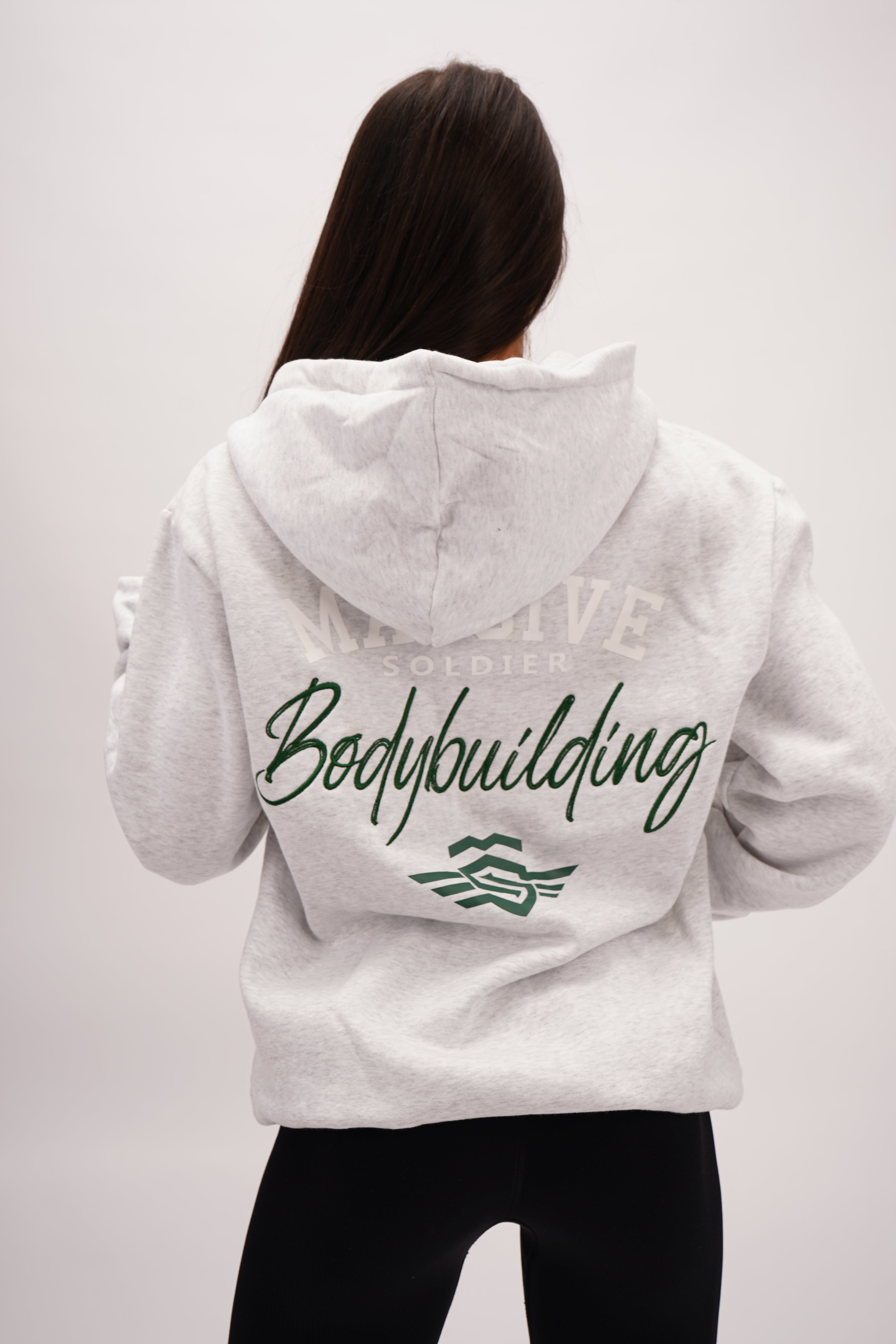 BODYBUILDING HOODIE GRAU