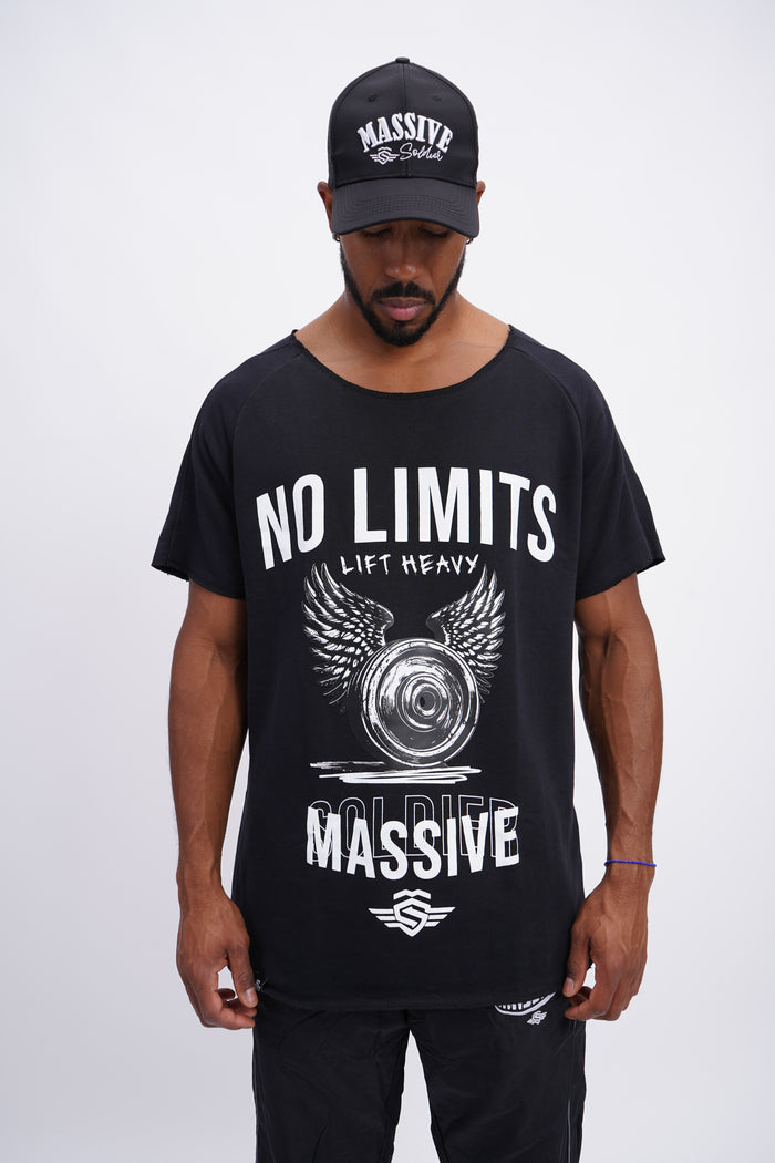 No Limit Gym Shirt Black – Massive Soldier Oversize-Shirt