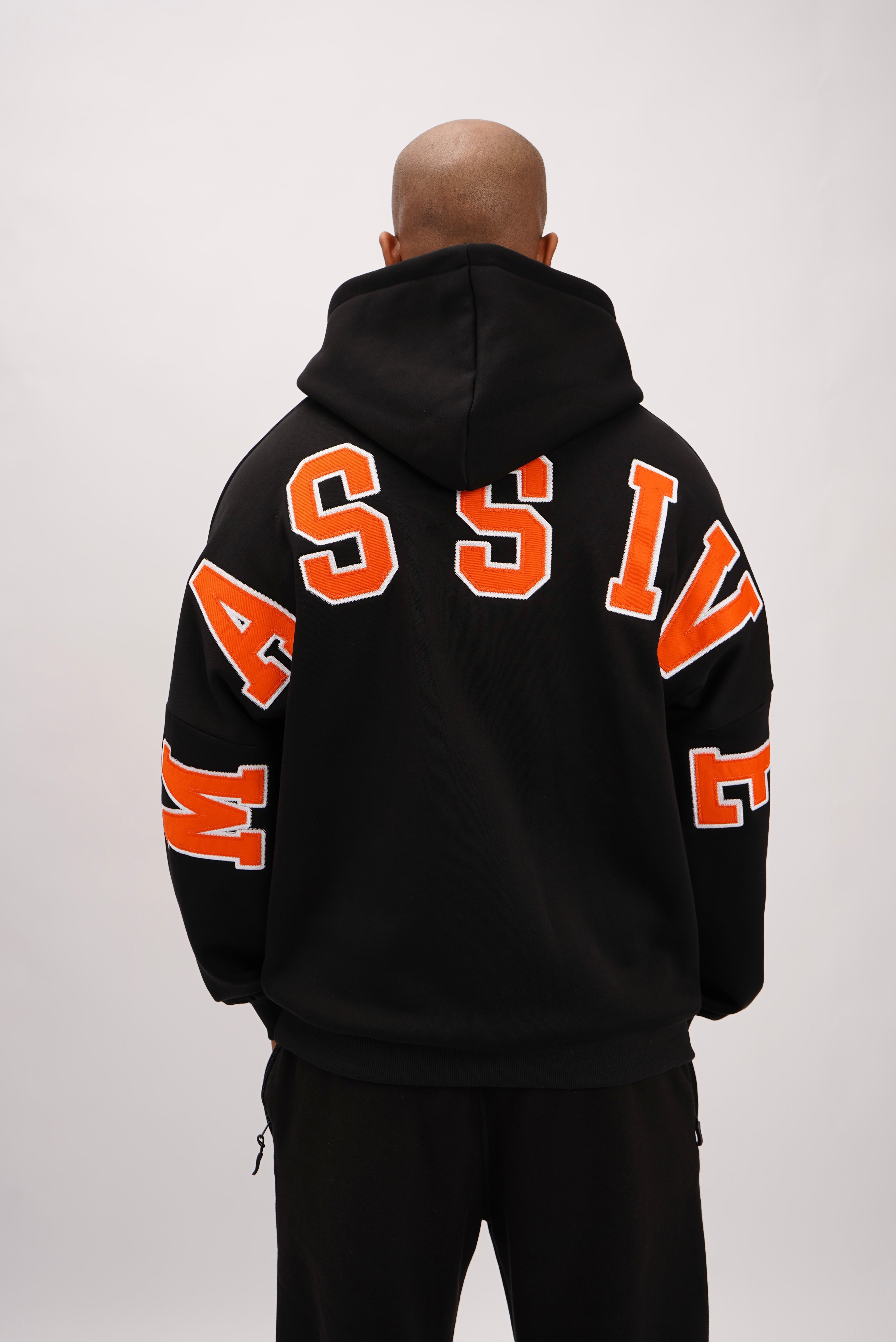 BIG MASSIVE COLLEGE HOODIE STICK ORANGE