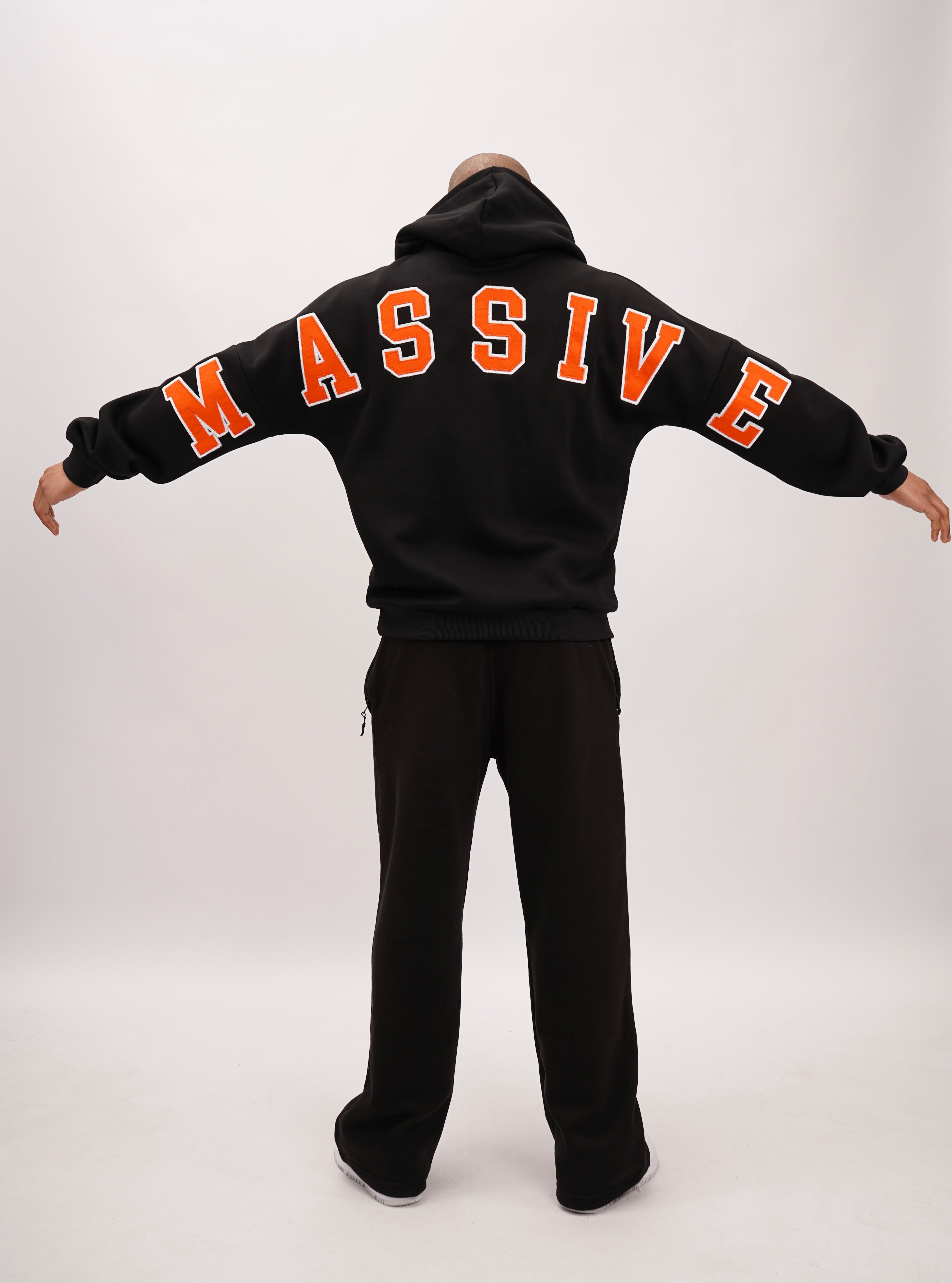 BIG MASSIVE COLLEGE HOODIE STICK ORANGE