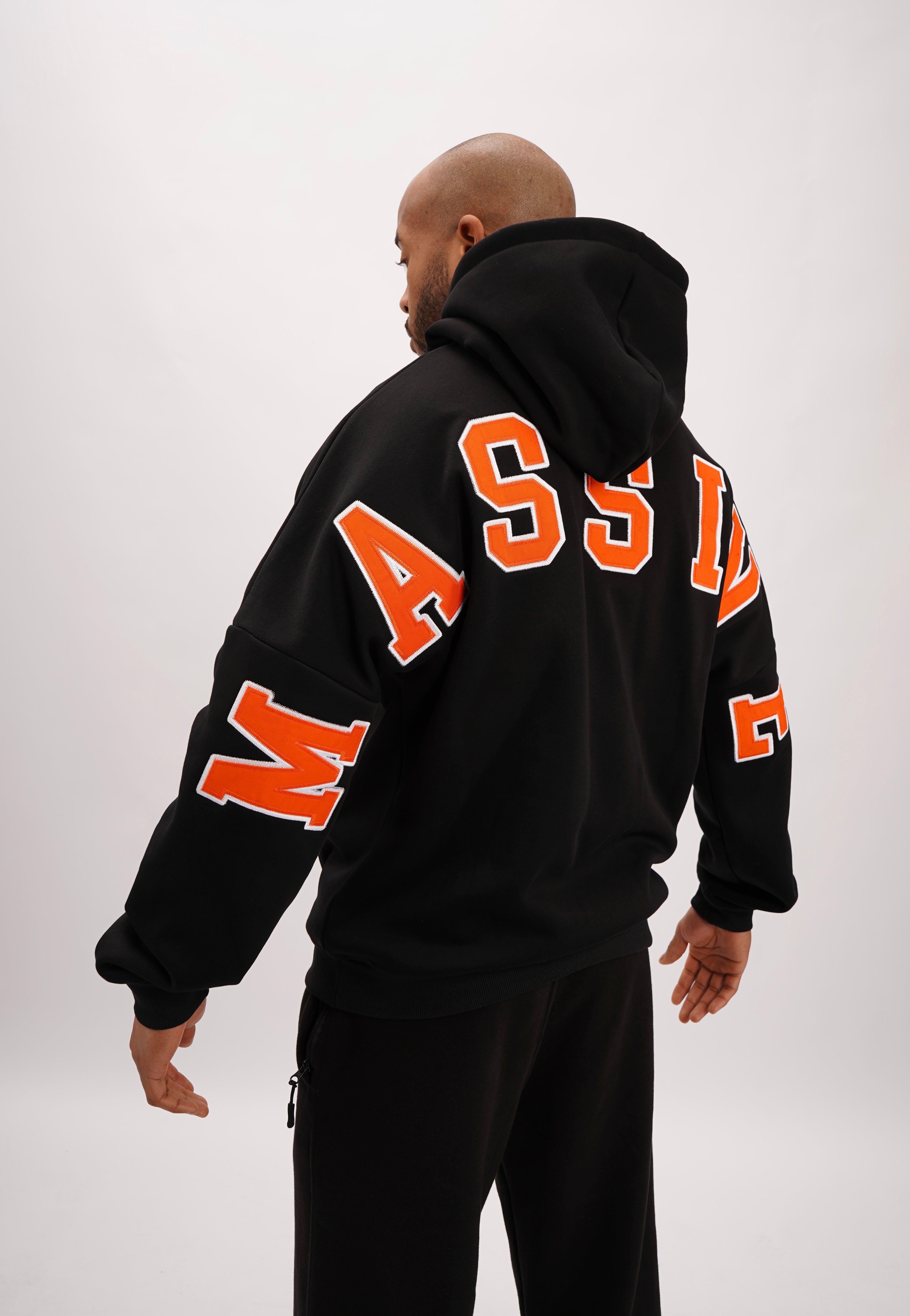 BIG MASSIVE COLLEGE HOODIE STICK ORANGE