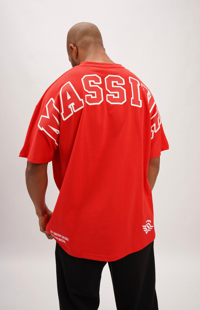 College Oversize Shirt Red – Massive Soldier Oversize-Shirt