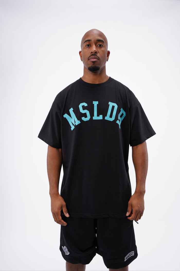 MSLDR OVERSIZE SHIRT BLACK TÜRKIS