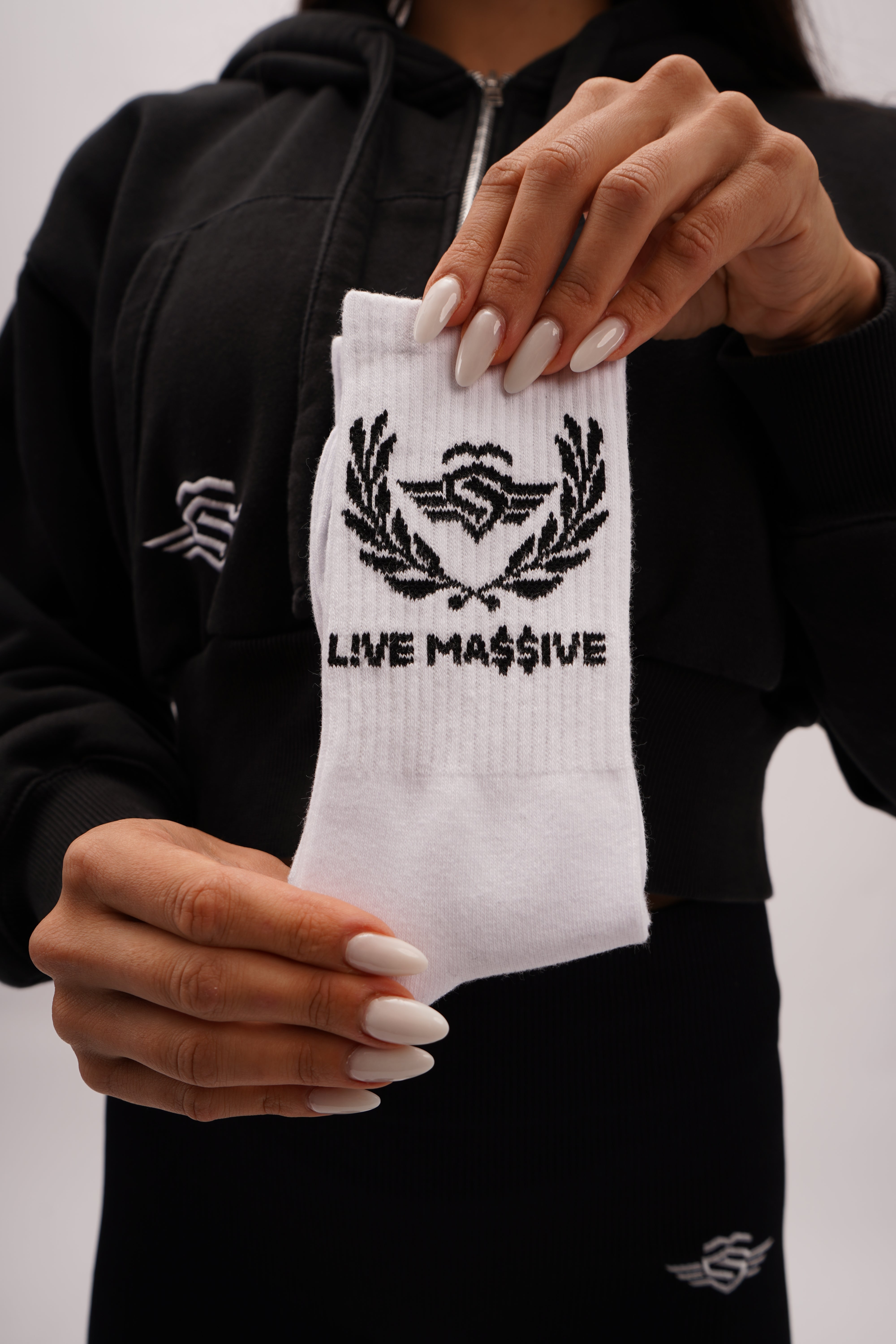 L!VE MA$$IVE SOCKEN WEISS 3er PACK