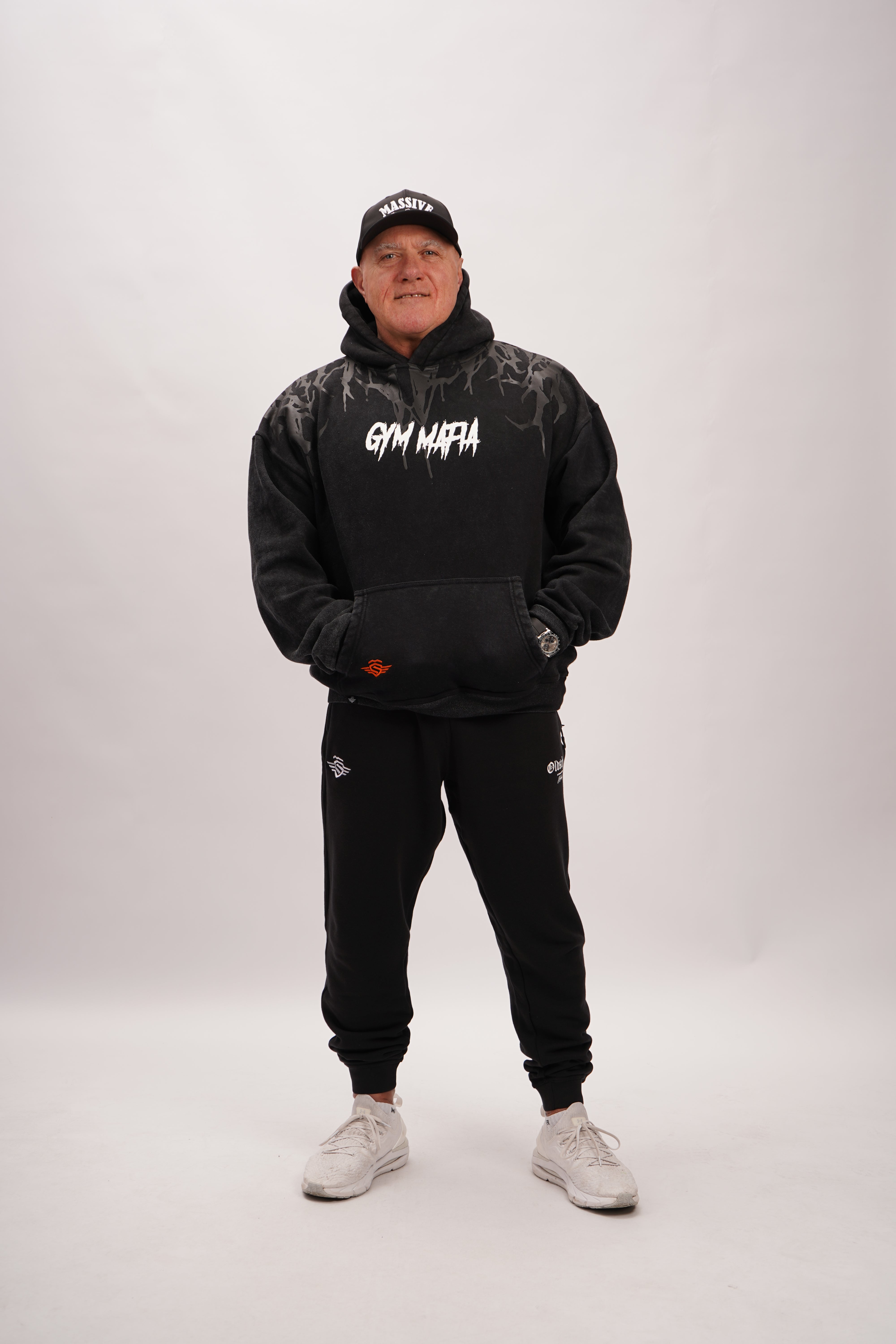 Massive Soldier Gym Mafia Acid Bodybuilding Black Hoodie