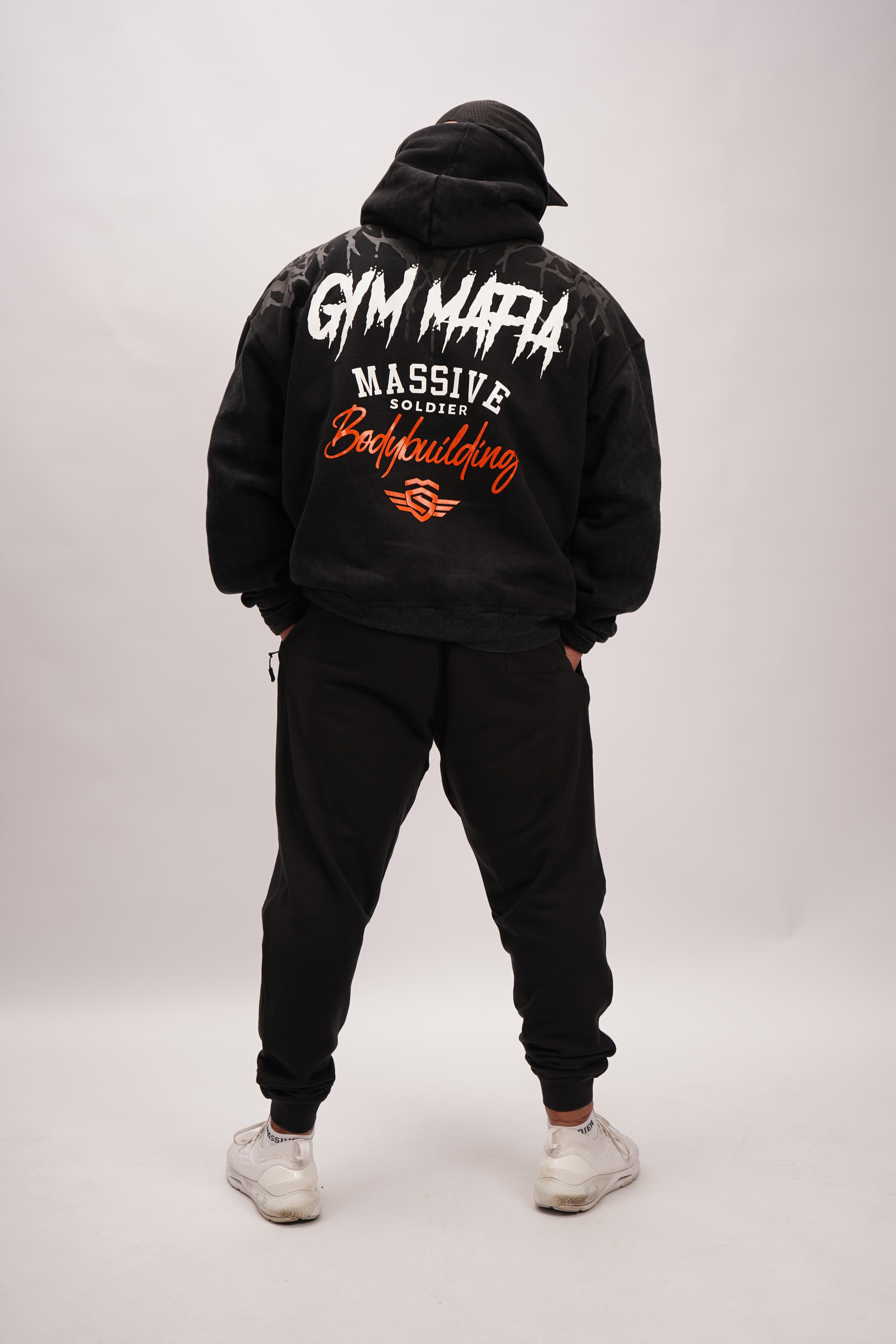 Massive Soldier Gym Mafia Acid Bodybuilding Black Hoodie