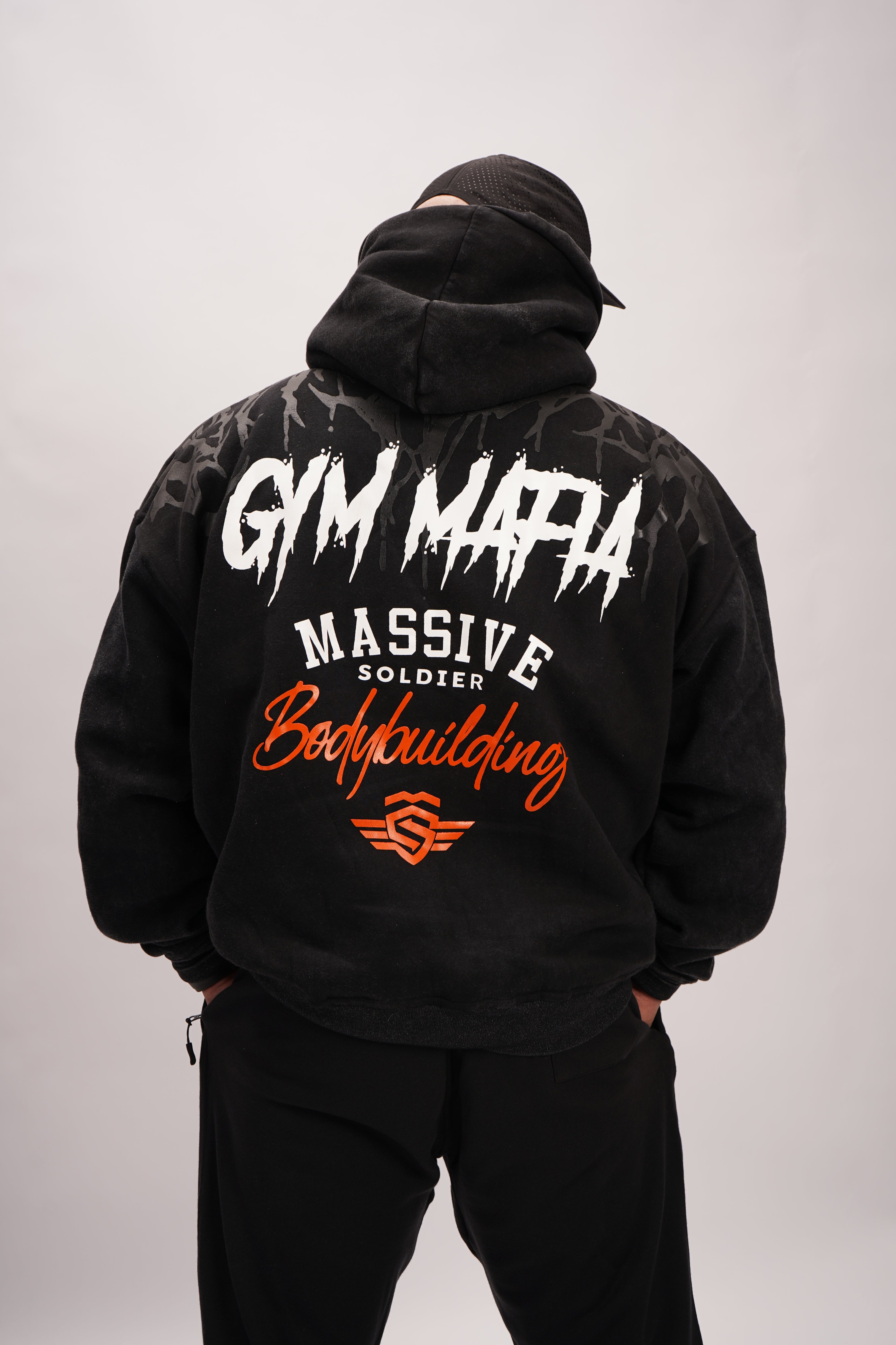 Massive Soldier Gym Mafia Acid Bodybuilding Black Hoodie