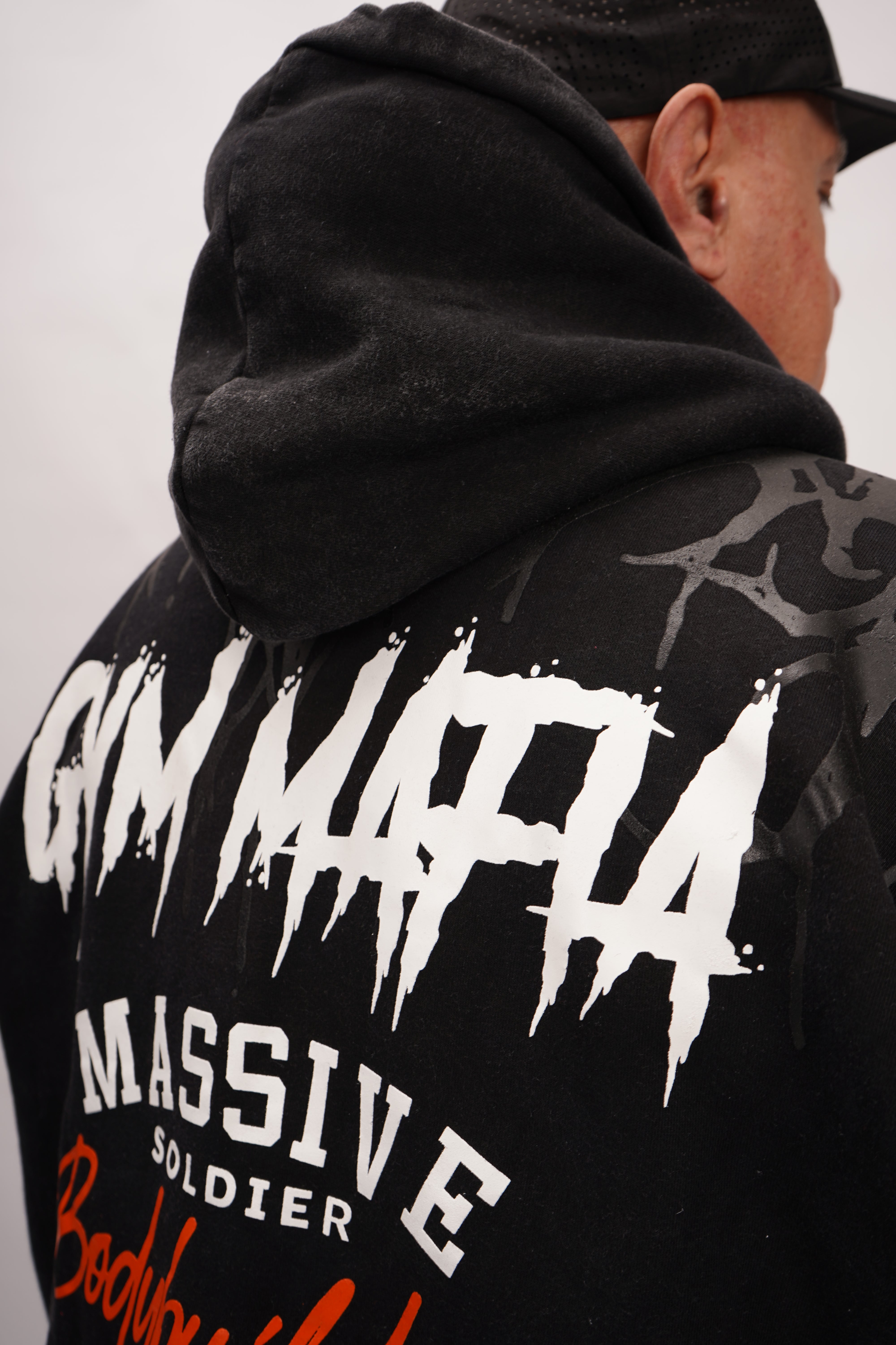 Massive Soldier Gym Mafia Acid Bodybuilding Black Hoodie