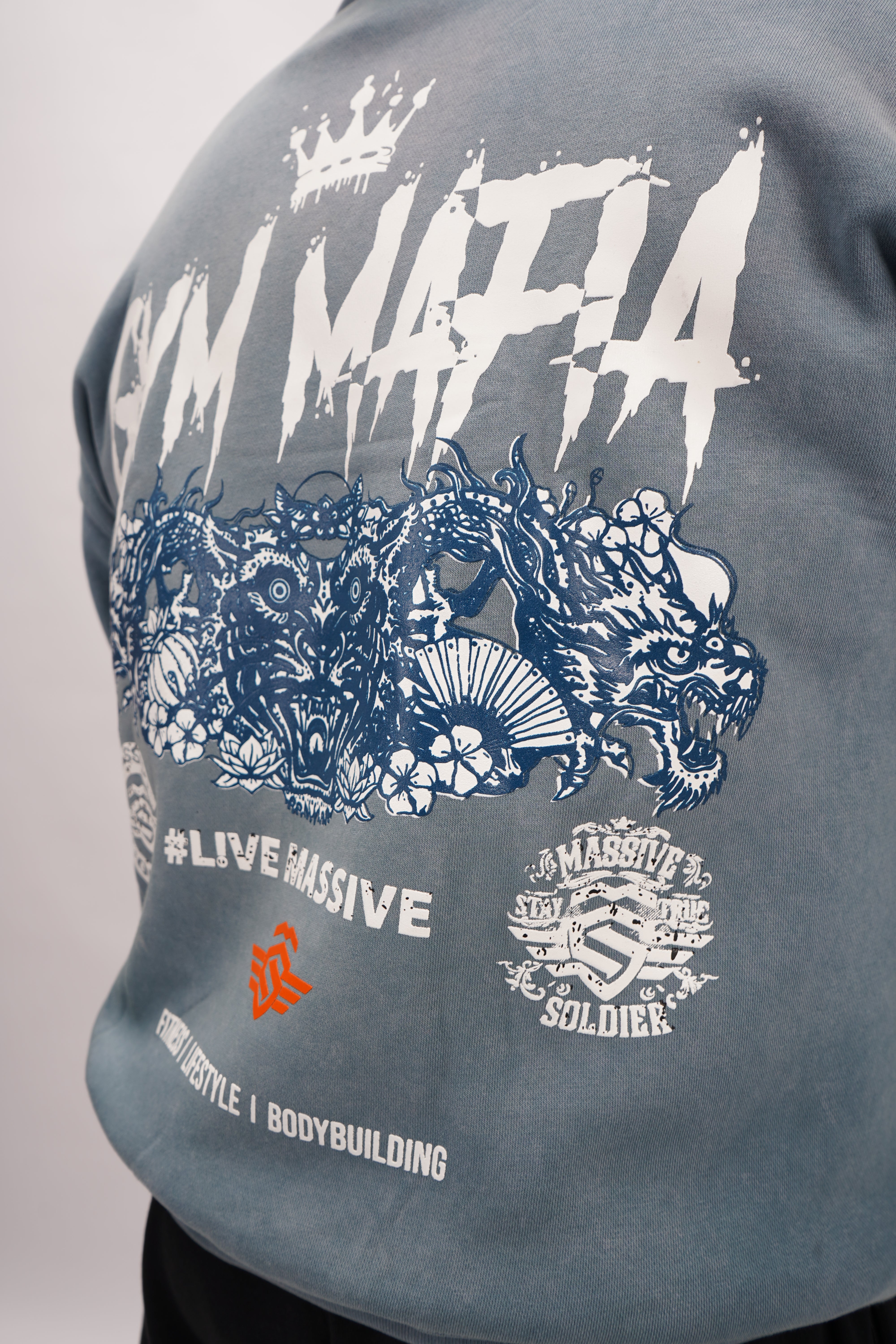 Massive Soldier Gym Mafia Acid Blue Lifestyle Hoodie