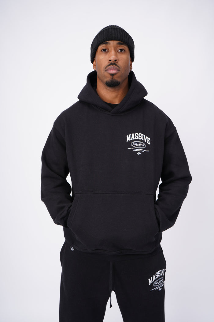 MASSIVE SOLDIER MENTALITY HOODIE BLACK WHITE