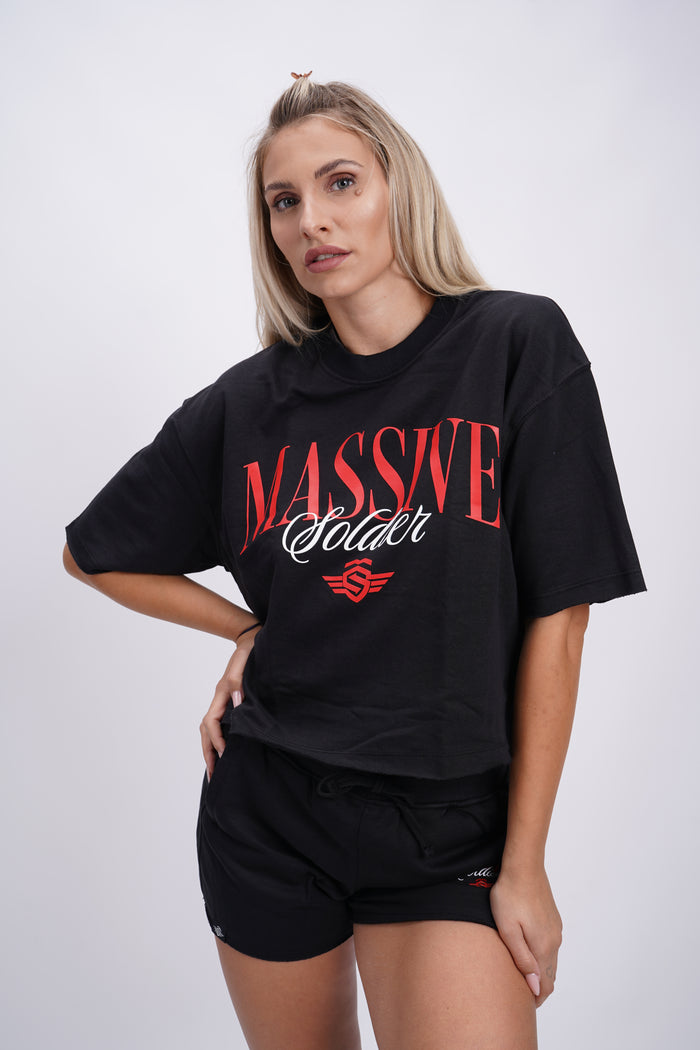 Red Life Oversize Crop Shirt – Massive Soldier Oversize-Shirt