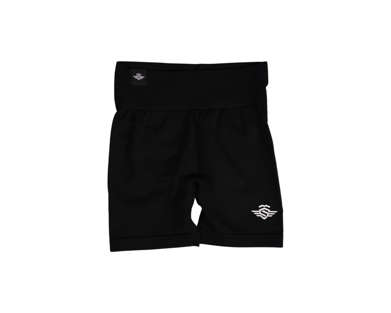 Solid black scrunch shorts 