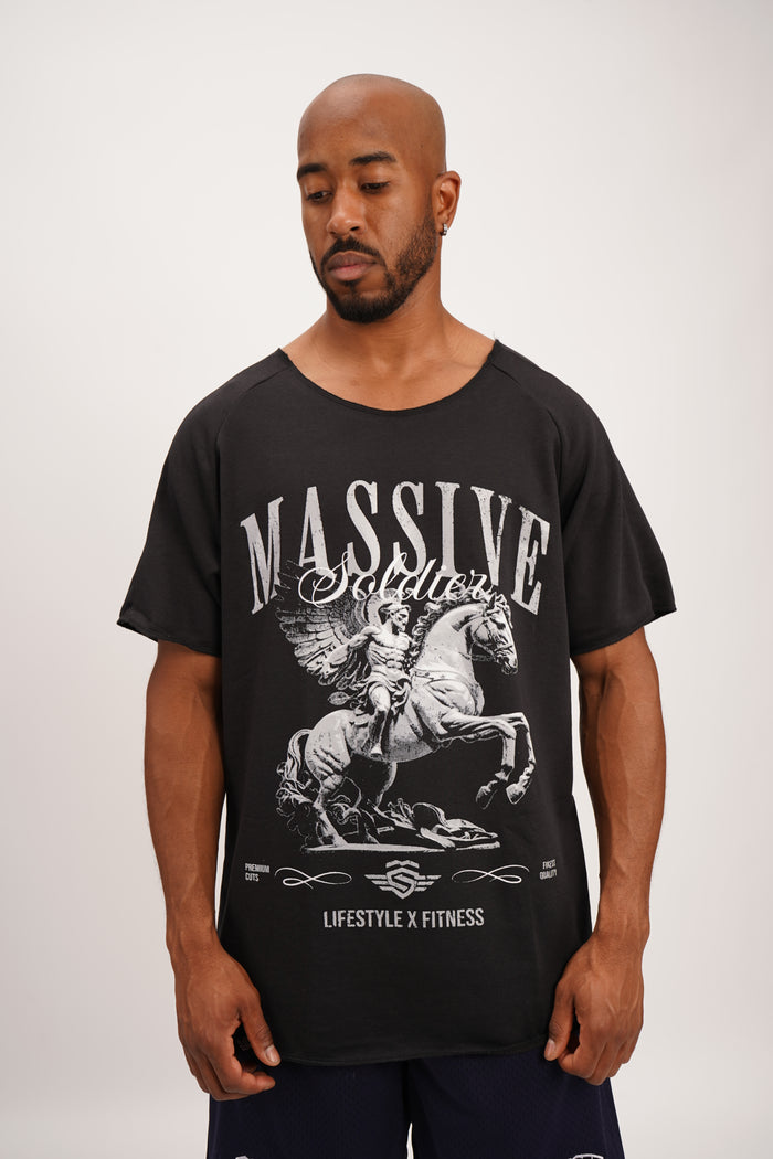 Pegasus Gym Shirt Oversize Black – Massive Soldier Oversize-Shirt