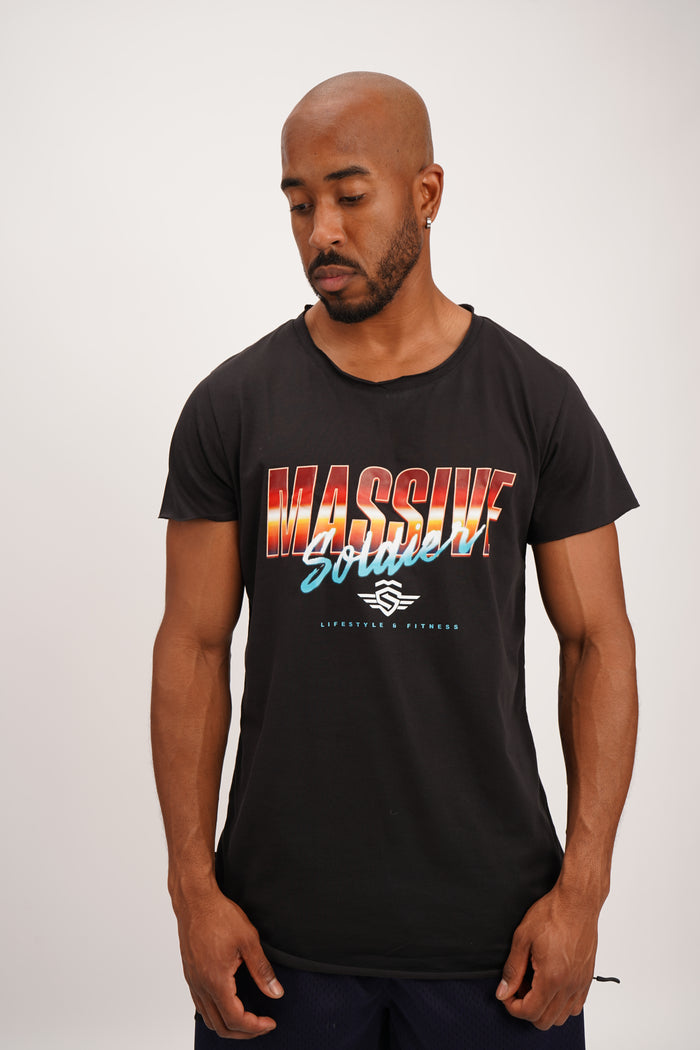 Miami Rundhals Tee Black – Massive Soldier Oversize-Shirt