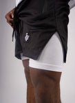 PERFORMANCE DOUBLE LAYER SHORTS BLACK