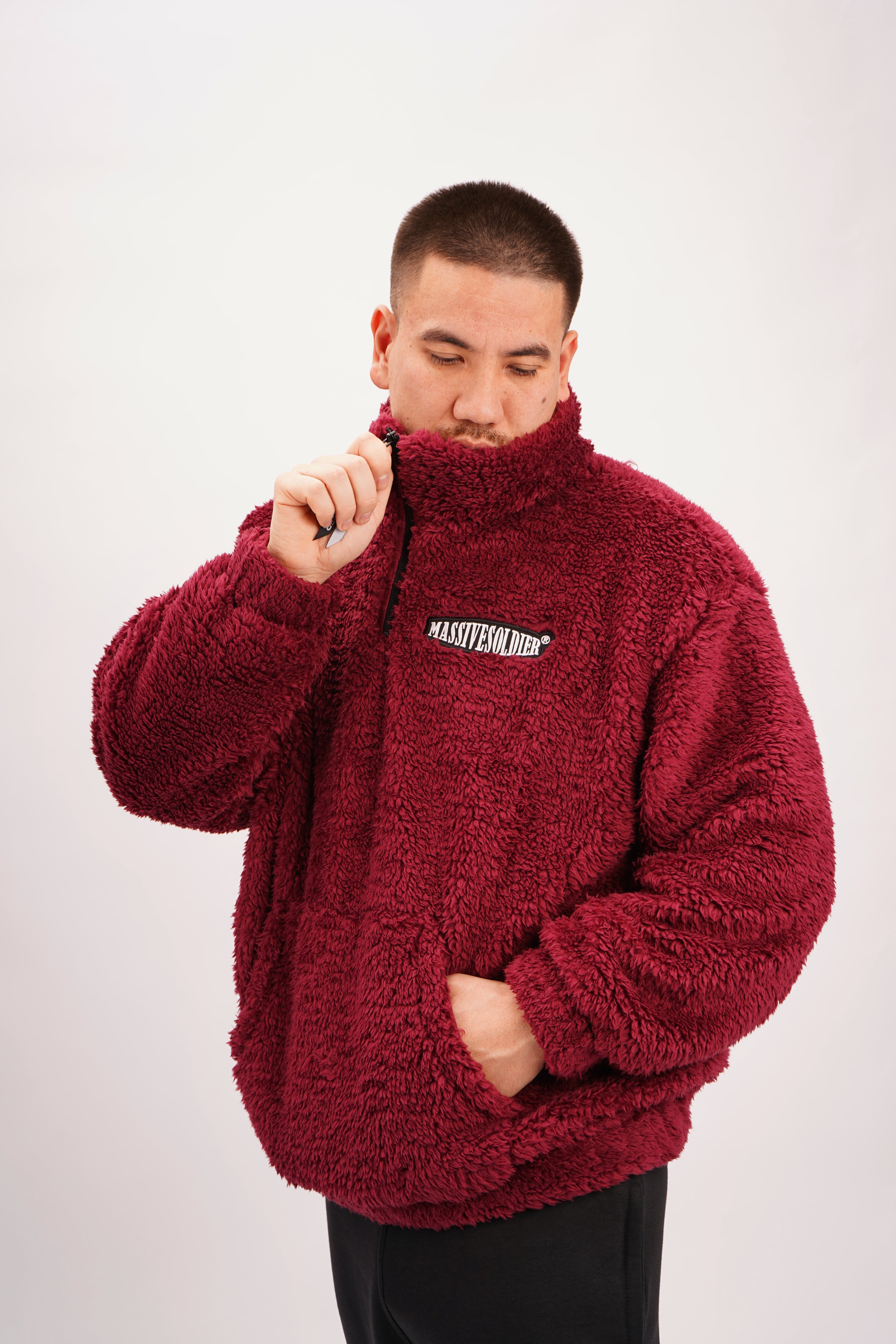 Massive Fleece Sweater Burgunder