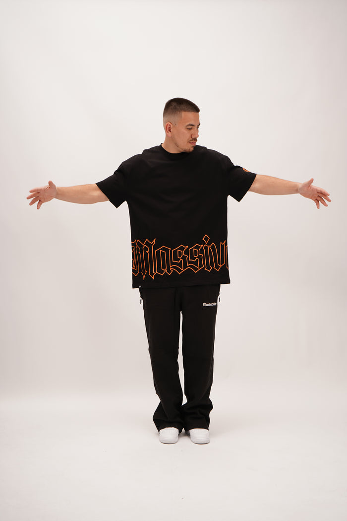 Massive Soldier 360 OG Oversize Shirt Black orange – Massive Soldier Oversize-Shirt