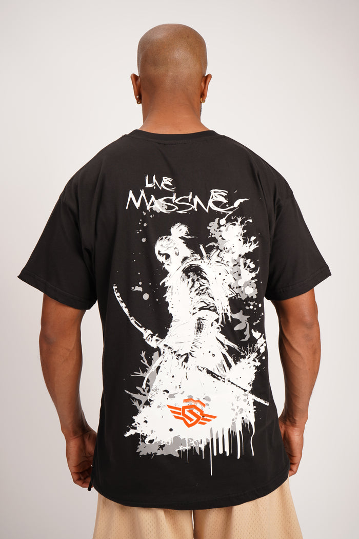 L!VE Massive Samurai Oversize Black – Massive Soldier Oversize-Shirt