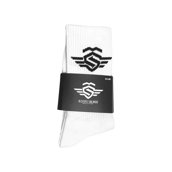 LOGO SOCKEN 3er Pack White – Massive Soldier Socken