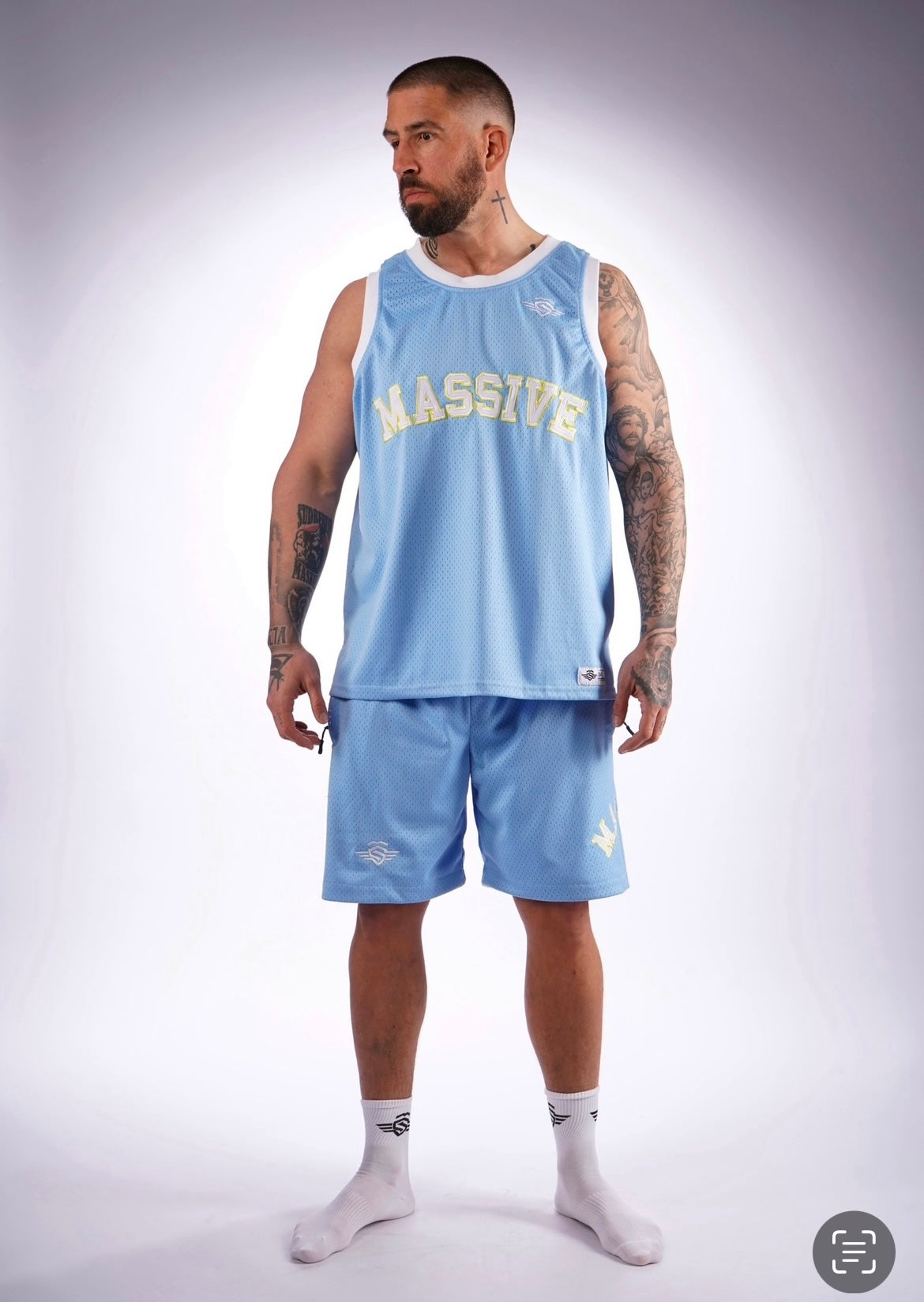 Solid basketball shorts light blue 
